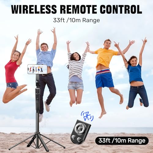 Auto Face Tracking Selfie Stick Tripod for iPhone with Light,360 Rotation That Follows Your Movement,70.9&#8243; Phone Camera Tripod Stand with Remote for Content Creator Vlog Live Stream Video Recording