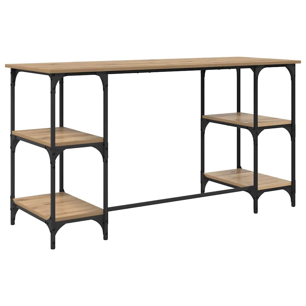 Scrivania in rovere Artisan, 140 x 50 x 75 cm, tavolo da lavoro, scrivania da ufficio, scrivania per computer, segretaria, postazione di lavoro, ufficio, studio, appartamento, casa