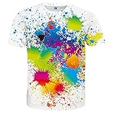 Hgvoetty Mens Shirt 3D Graphic Tees Unisex Colorful Fashion Top T-Shirt for Women Medium