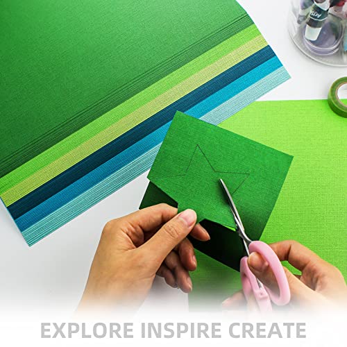60 Sheets Christmas Green Linen Texture Colored Card Stock Paper 92Lb Colorful Paper For Diy Art Scrapbook, Paper Crafting,School Supplies #TOP5