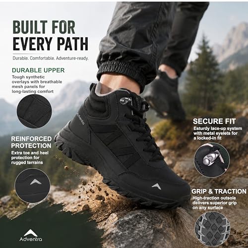 Image of Men Mid Ankle Hiking Shoe | Anti-Skid Rubber Sole | Lowland Hiking and Mid Mountain Trails | EH900