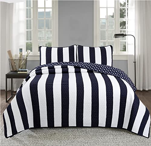 image for Cozy Line Home Fashions Sailor Popeye 's Bedding Quilt Set, Nautical N