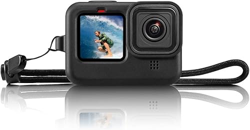 Miniatura 1 de Taisioner Funda protectora de silicona para GoPro Hero 11 Hero 10 Hero 9 Funda negra con cordón y accesorios para cubierta de lente