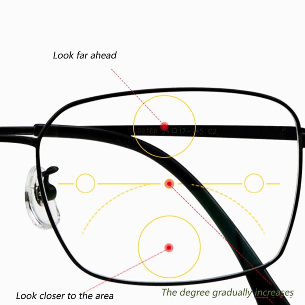 FREAZE Occhiali da sole multifunzione Occhiali da lettura fotocromatici Multifocus lettori di computer leggeri in titanio 1.75