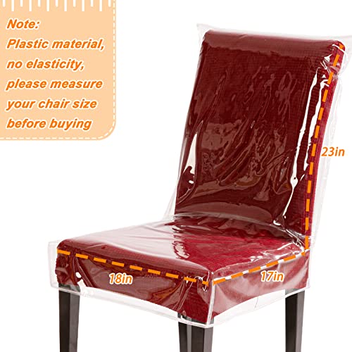 Wokire Plastic Dining Chair Protector 18 X 17 Inch, Chair Covers With Backrests,Clear Pvc Water-Proof Seat Cover, Keep Your Dinning Chair Away From Dust/Stains/Cat Dog Hair/Scratches (2 Pack) #TOP1
