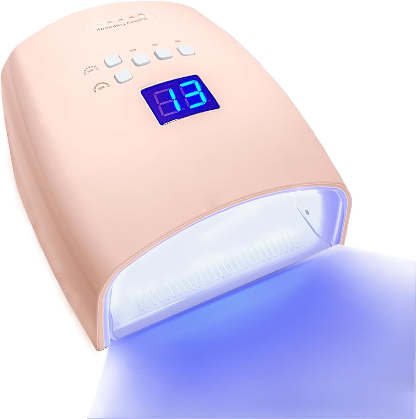 UV Light for Nails, BNYLFGX Cordless UV Nail Lamp for Gel Nails 66W, Rechargeable LED Nail Dryer with 5 Timer Setting Auto Sensor Fast Nail Light Curing Lamp for Salon & Home, Pink