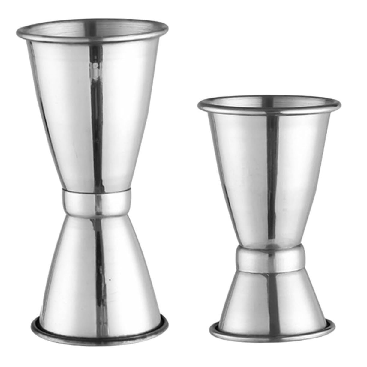 KICHOUSE Double Jigger Stainless Steel Cocktail Ounce Cups Embossed Measuring Cups for Liquor and Bar Use