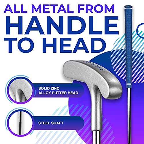 Golfling Golf Putter For Kids - 25 Inch Non-Moveable In Four Colors, Kids Putter For 5-7 Years, Two-Way Mini Golf Putter With Two Balls (Silver/Blue) #TOP7