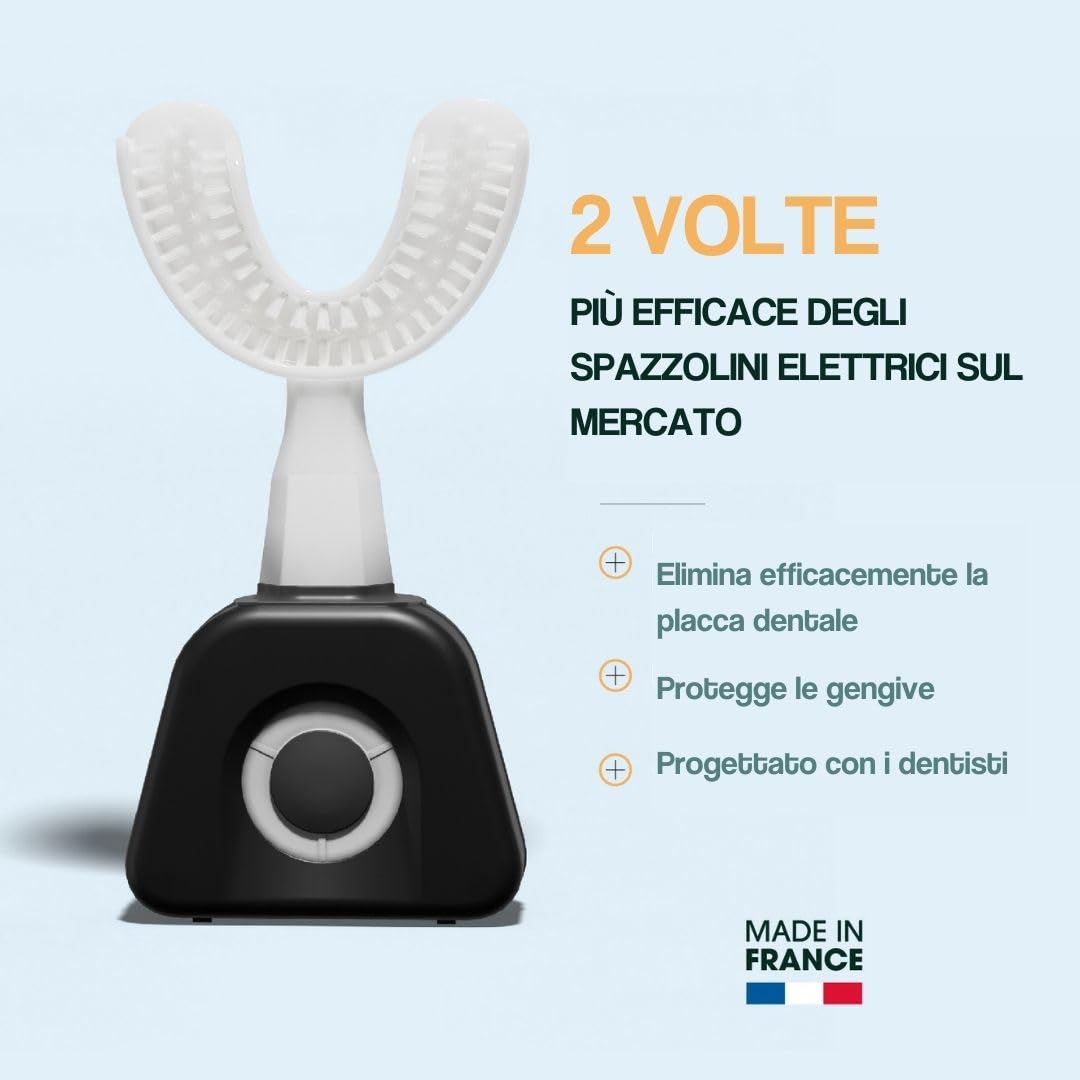 Y-Brush - Spazzolino elettrico - Spazzola a Y - Pacchetto NylonStart (NylonBlack Premium - Black, M - Adult 12+)