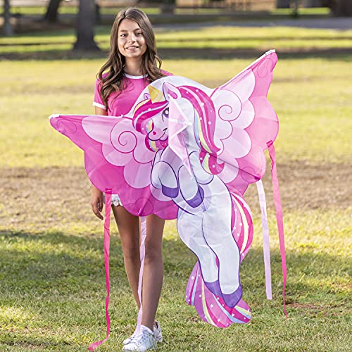 Joyin 43.3'' Giant Unicorn Kite Easy To Fly Huge Kites For Kids And Adults With 262.5 Ft Kite String, Large Beach Kite For Outdoor Games And Activities #TOP2