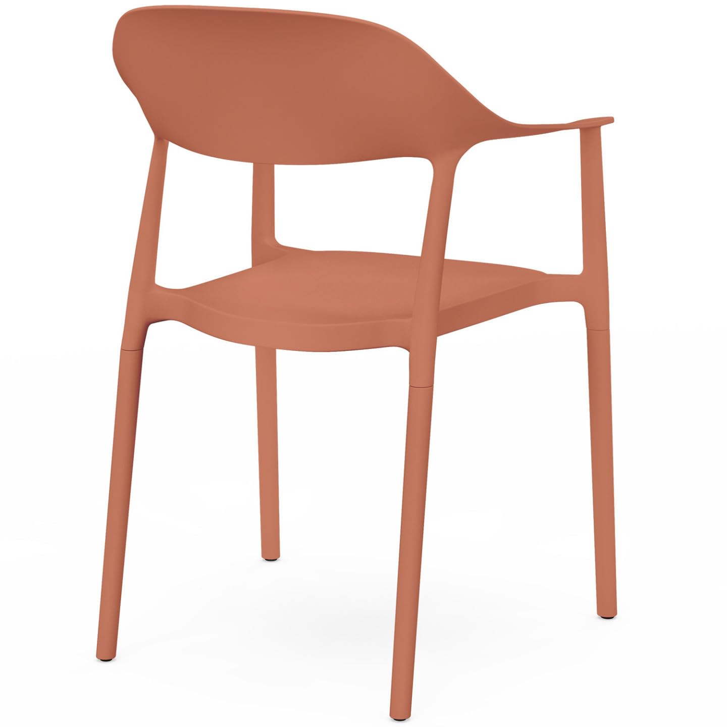 IDMarket - Lot de 4 chaises de Jardin empilables SUZON Terracotta