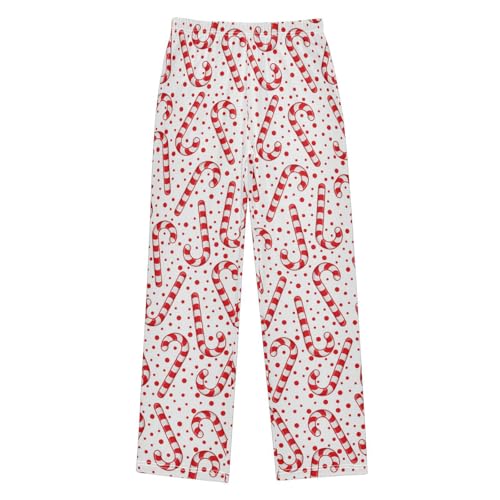 UWSG Christmas Candy Canes Pajama Pants Lounge Pajama Bottoms Sleepwear Pjs Bottoms with Pocket 13-14 Y