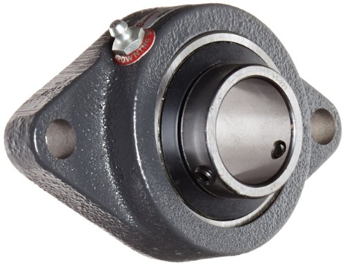 Browning VF2S-223 Normal-Duty Flange Unit, 2 Bolt, Setscrew Lock, Regreasable, Contact and Flinger Seal, Cast Iron, Inch, 1-7/16