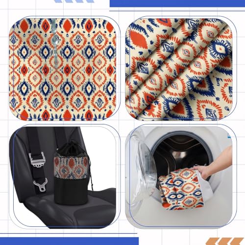 Image of Hahafelt 2 Pack Car Seat Towel Cover with Storage Bag, Aztec Artisans | 63 x 32 in Car Towel Seat Cover Non Slip Waterproof, Gym Workout Swimming Running, Machine Washable Sweat Absorbent Protector