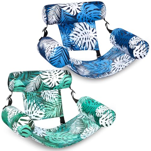 DIANLIANG Lot de 2 Fauteuil Gonflable Piscine Hamac Bouee Piscine Adulte avec Filet Chaise Longue Gonflable Piscine