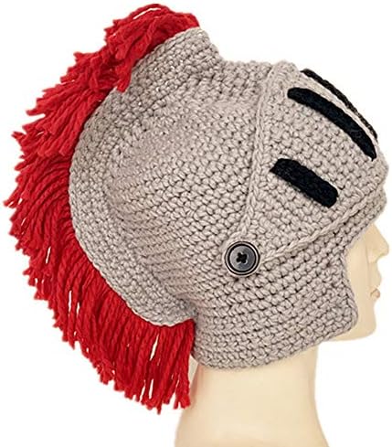 Afneembaar Gezichtsmasker Hoed Grappige Gebreide Baard Hoed - Viking/Romeinse Helm Met Masker, Cosplay, Voor Volwassenen, één Maat Grappige Baard Hoed Viking Helm Afneembaar Gezichtsmasker Hoed Grappige Gebreide Baard Hoed - Viking/Romeinse Helm Met Masker, Cosplay, Voor Volwassenen, één Maat Grappige Baard Hoed Viking Helm