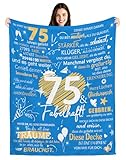 75. Geburtstag Decke Tagesdecken für Frauen Männer alles Gute zum Geburtstag Geschenke für 75 Jahre alt Mama Papa Tante Onkel Frau Ehemann Oma Opa Fre&e Schwester Inspirierende Geschenke(75)