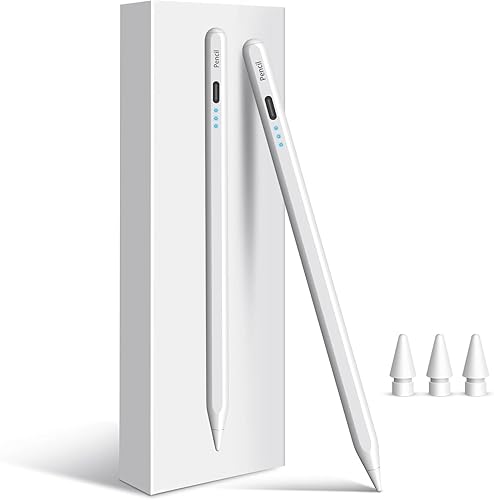 Stylus Pen for iPad Pencil 9th&10th Generation, 10 Mins Fast Charge for Apple Pencil 1st/2nd, 6/7/8/9/10/11, Pro 11"/12.9"/M4, Air 3/4/5/M2/M3, Mini 5/6 with Palm Rejection, Tilt Sensitivity