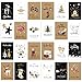 24 Weihnachtskarten, Weihnachtskarten Set mit Umschlägen, Klappkarten Weihnachten in Weiß/Schwarz/Kraft Papier mit Edler Goldener Heißfolienprägung, Weihnachtsgrußkarten für Familie Freunde Kollegen