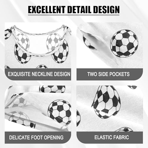 senya Short Sleeve Pajamas Sets Summer Cotton Sleepwear Black White Sketch Soccer4