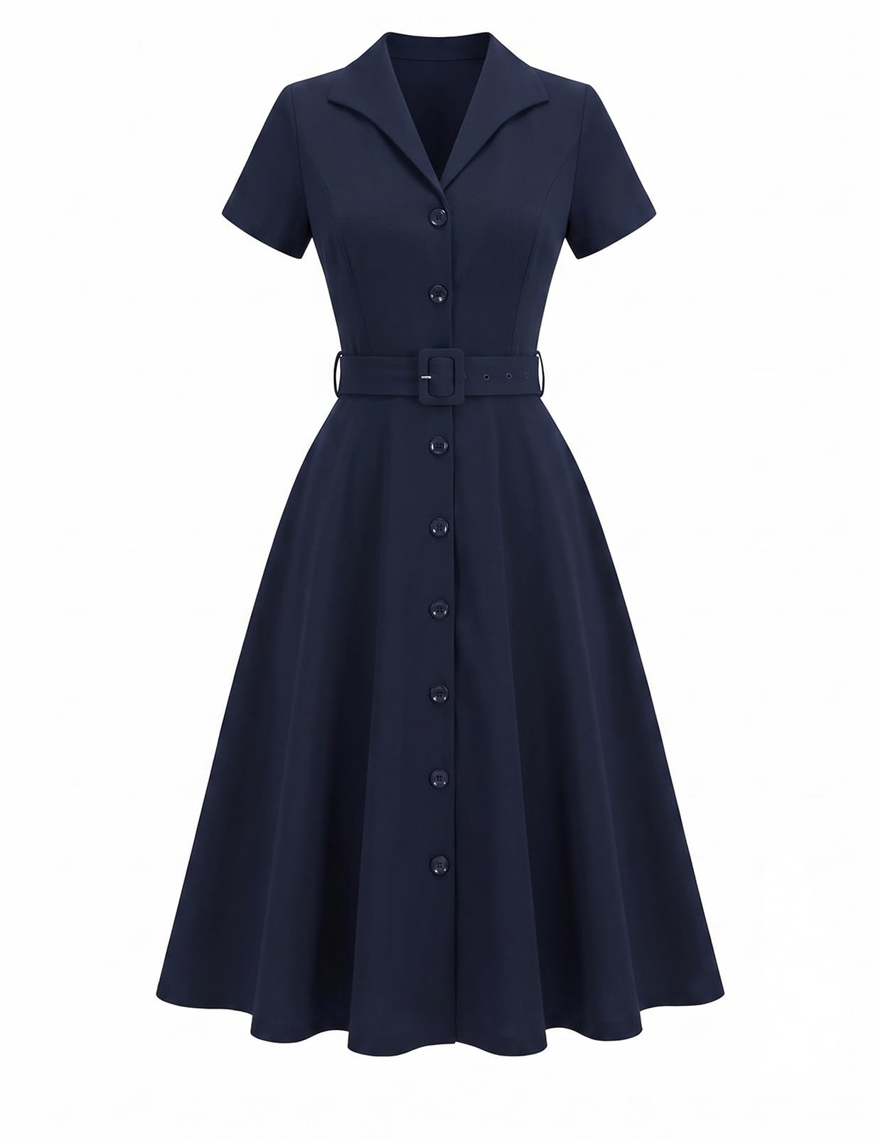 Bbonlinedress Rockabilly Kleider Damen festlich 50er Jahre Kleider Business Kleid A-Linie Midi Casual Cocktailkleid