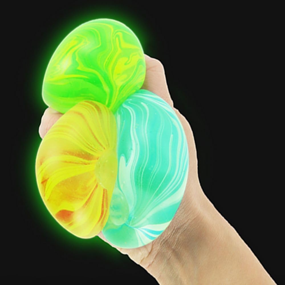 Keycraft Glow In The Dark Super Squidge Ball - 3 Assorted - One Sent At Random