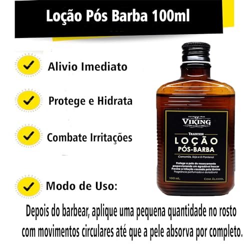 Kit Barbeador com Loção Pós Barba e Creme de Barbear