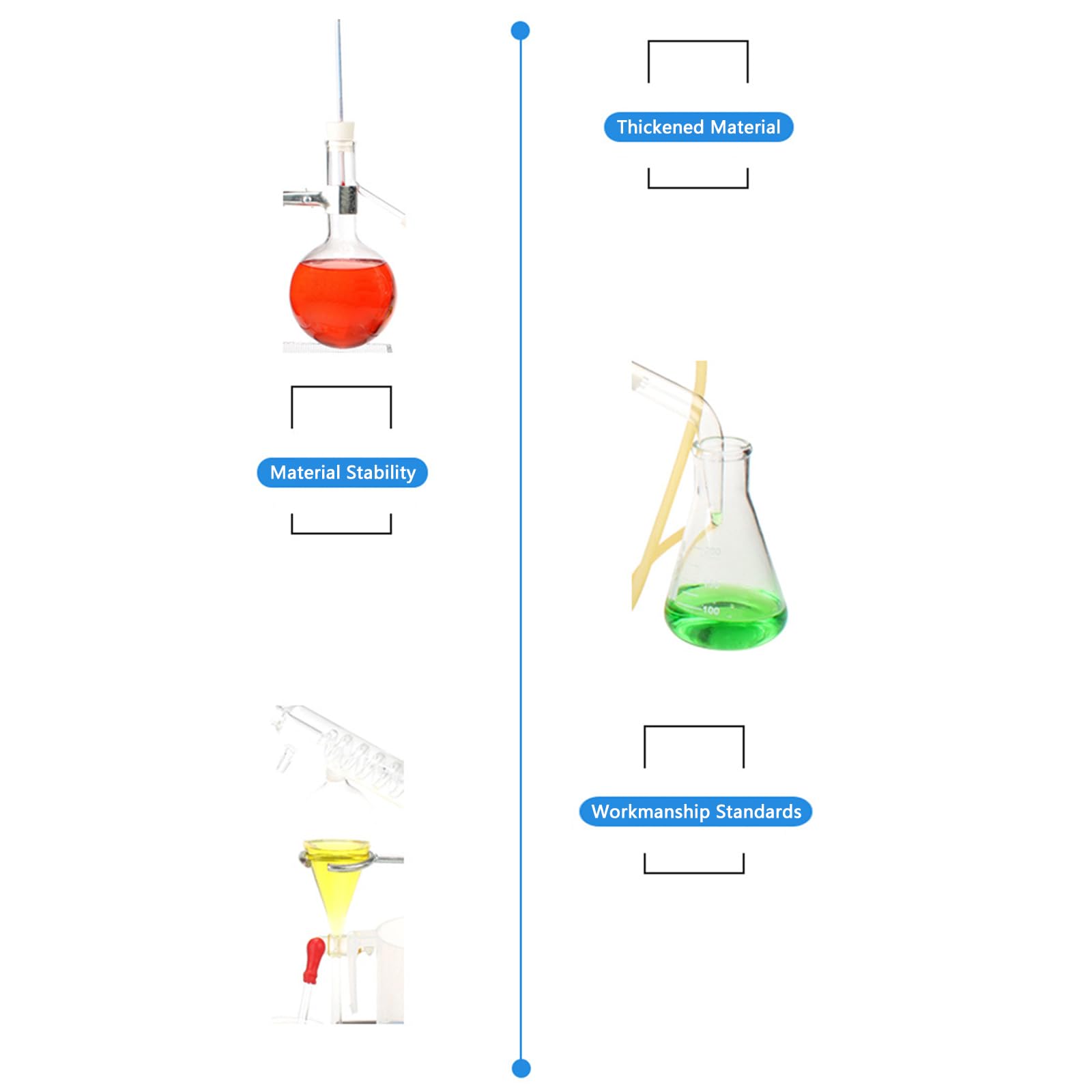 Destilliergerät, Destillationsapparat für ätherische Öle, Laborglas, Destillationsset, Wasserdestillator, Reiniger, Glasdestillation, Destillationsapparat