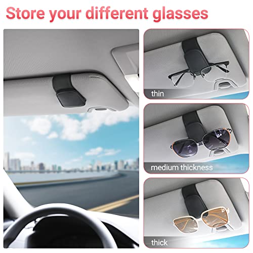 Kansmart 80006685 Sunglass Holder For Car Visor Sunglasses Clip Magnetic Leather Glasses Eyeglass Holder Truck Interior Car Accessories thumb #2
