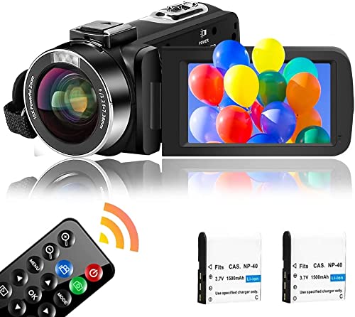Video Camera 2.7K Camcorder 30FPS 42MP 18X Digital Camera Vlogging Camera for YouTube Camera with Remote Control and Two Batteries