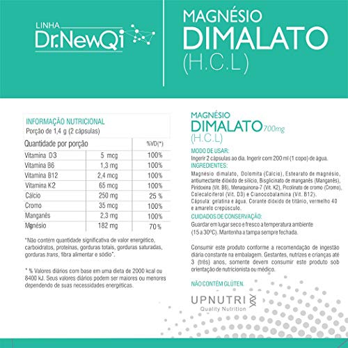 Magnésio dimalato HCL 45 cap. 700mg 5 caixas