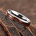 THREE KEYS JEWELRY 4mm Titanium Wedding Band for Men Women Santos Rosewood Wood Inlay Engagement Ring Size 7
