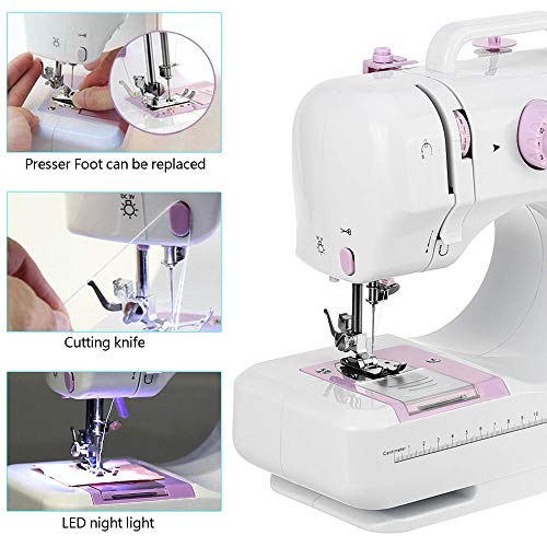 Kranich Portable Sewing Machine 2 Speed 12 Stitches Double Thread Needle Mini Sewing Machine