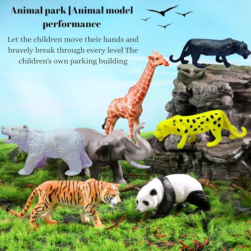 Image of Forest Jungle Animals Toys for Kids 3+| 12 Pcs Big Size Janwar Realistic Zoo Animals Action Figurine Playset for Boys and Girls Birthday Gift for Children Educational & Attractive Decor Items