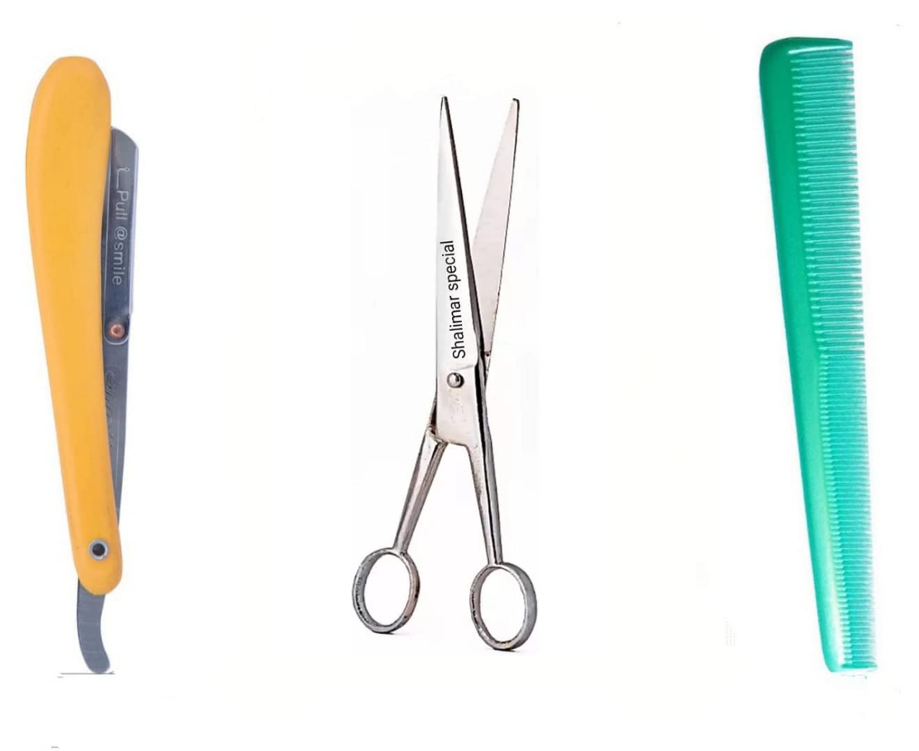 Shalimar Brand Professional Hair Cutting Scissors Set Trimming Shears, Sharp Barber Styling Scissors, Salon Comb, Ustra Shaving Razor Professional & Home Shear Kit For Men, Women
