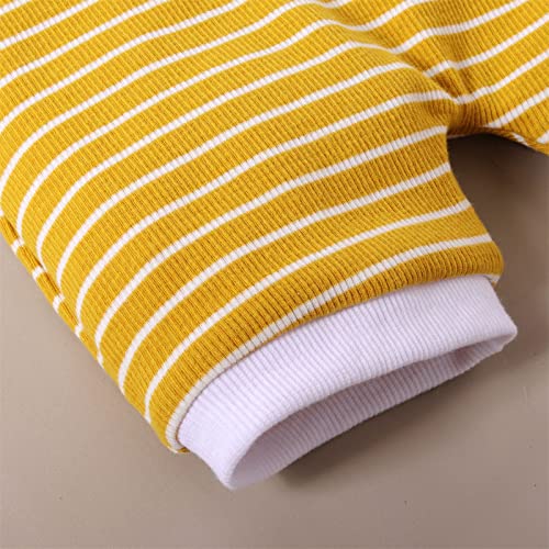 Guenzy Boys Suit Romper Baby Shorts Infant Kids Bodysuit Sleeves Jumpsuit Ribbed Stripe Girls Boys Boys Easter Outfit 2T Yellow #TOP3
