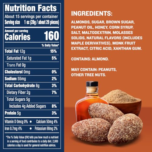 Image of PLANTERS Maple Brown Sugar Almonds, 15.25 oz Canister
