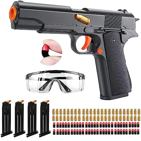 Toy Gun Soft Bullet, Shell Ejecting Cool Toys Pistol, Toy Foam Blaster Shooting Games Educational Model Toy Guns Gifts for Kids Boys Girls Birthday Christmas