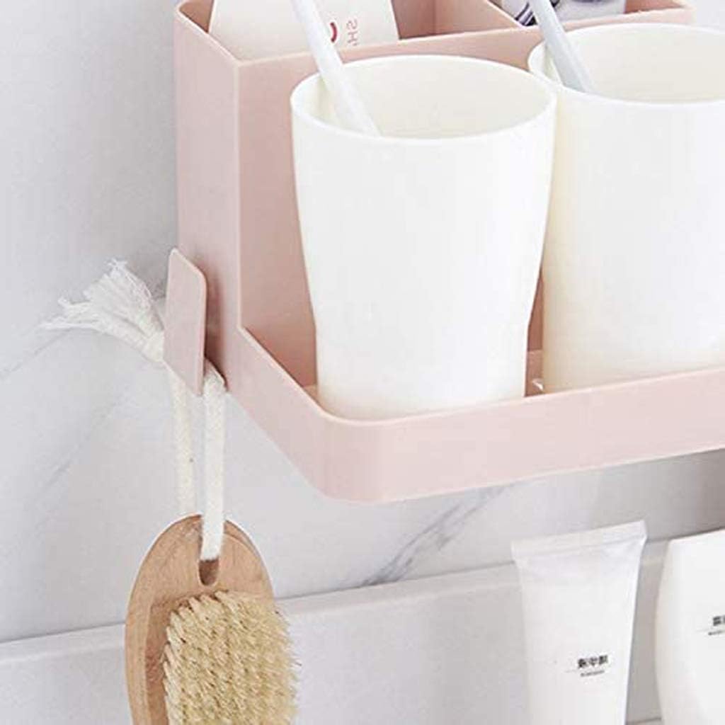 Simple Appearance Toothbrush Cup Holder, Multifunctional Plastic Toothbrush Cup Holder, Bathroom Wall Hanging Toilet Storage Tube(Black)