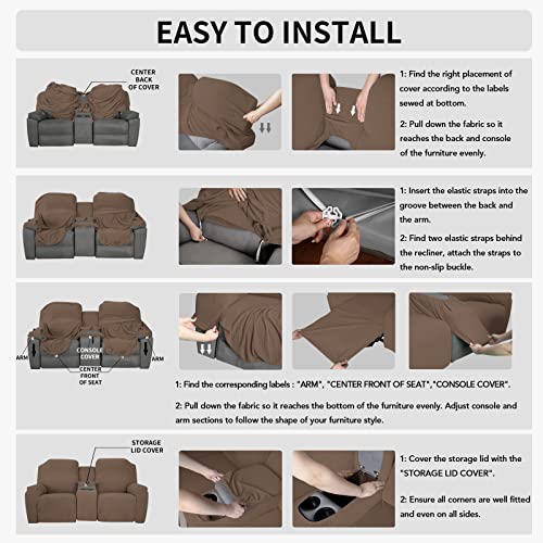 Image of Easy-Going 1 Piece Reclining Loveseat with Middle Console Slipcover