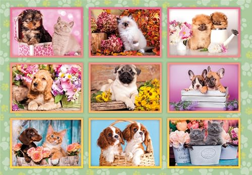 Clementoni Jigsaw Puzzle Puppies Collage 180 Pieces, Supercolor Puzzle For Children 7-9 Years, Cartoon, Realistic, Animals - Image 2
