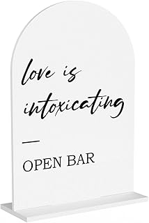Open Bar Sign, Wedding Engagement Bridal Shower Open Bar Decor for Ceremony Party Reception Table Desk Decor