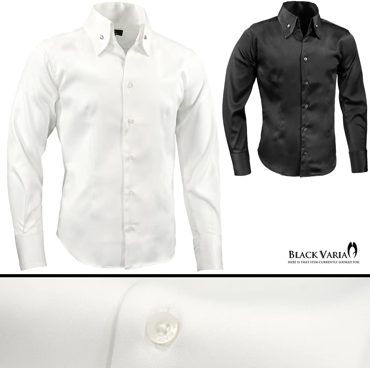 Amazon.co.jp: BlackVaria サテンシャツ ドレスシャツ