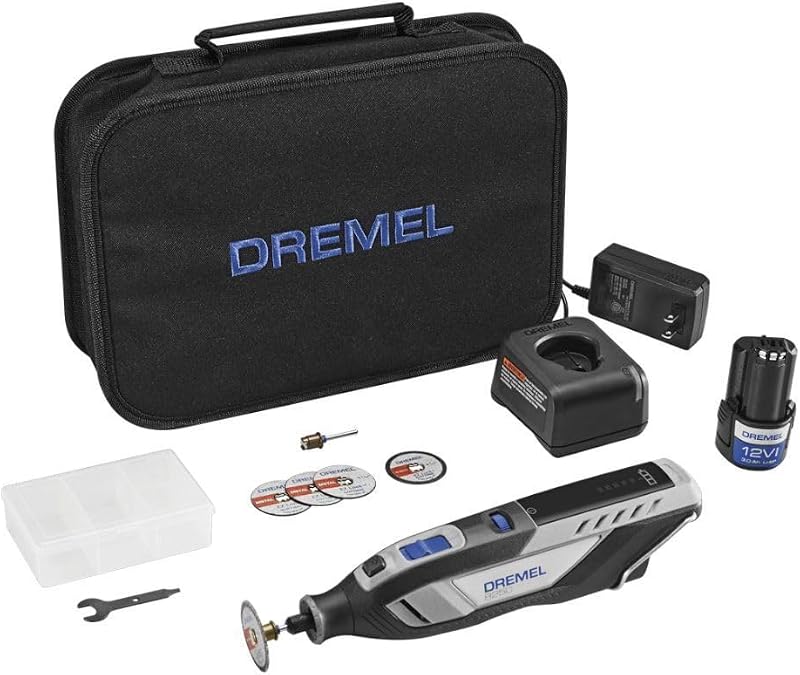 Herramienta rotativa inalámbrica sin escobillas Dremel 8250 de 12 V (renovada) | Cinco accesorios para herramientas rotativas