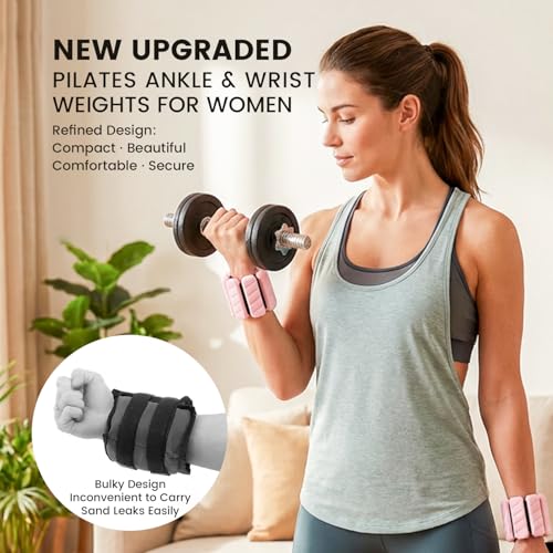 Image of Silicone Wrist & Ankle Weights | Wearable weights for yoga & toning. 0.5lb or 1lb per wrist. Sweat-resistant, adjustable fit with solid steel core.