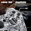 Controller for PS-3 Wireless, Gaming Remote Joystick for Play 3 with Charger Cable Cord (Black Ghost, White Skull)
