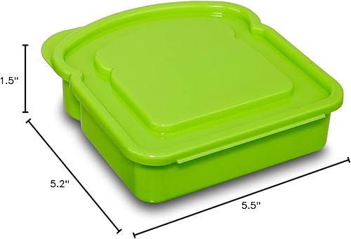 Miniatura 11 de Kitchen & Cabana Paquete de 4 recipientes para sándwiches de tamaño pequeño I Fun y fácil de abrir para manos de todos los tamaños (paquete de 4 -