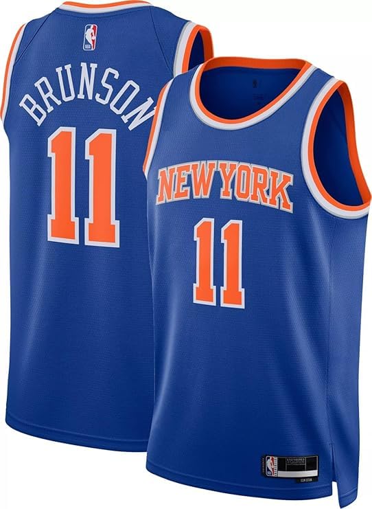 NBA Kids Youth 8-20 Icon Edition Swingman Jersey (US Numeric 14 16 Regular Jalen Brunson New York Knicks Blue)