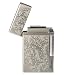 Piioket Broad BD313 Carved Arabesques Flint Wheel Butane Gas Cigarette Cigar Lighter - Silver