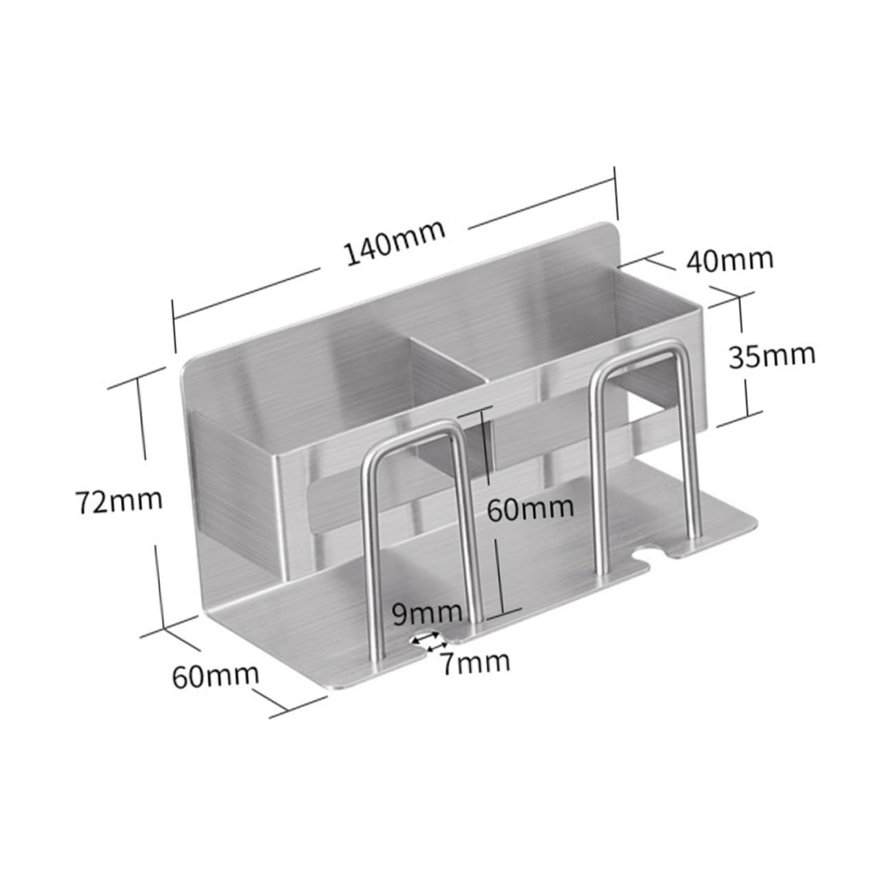 Supporto da Parete per Bagno in Acciaio Inox per Spazzolini